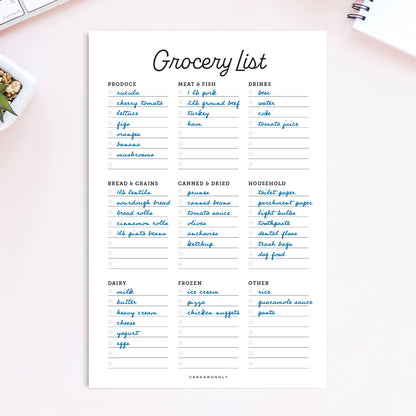 cardamonoly magnet grocery list notepad pink work desk