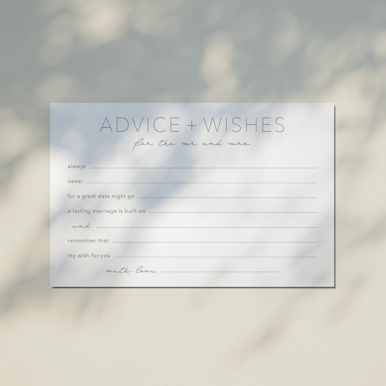 Advice & Wishes Landscape - For the Newly Weds