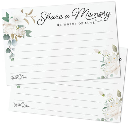 cardamonoly share a memory or words of love cards with white floral